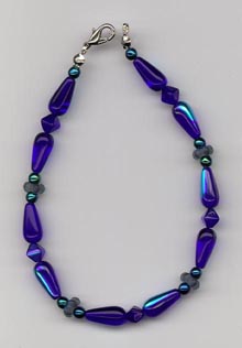 Sold Anklets: Metallic Blue Flower Anklet