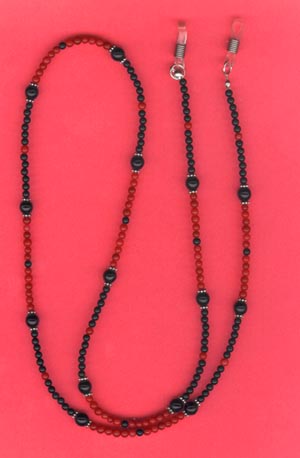 Onyx and Coral Eyeglass Chain