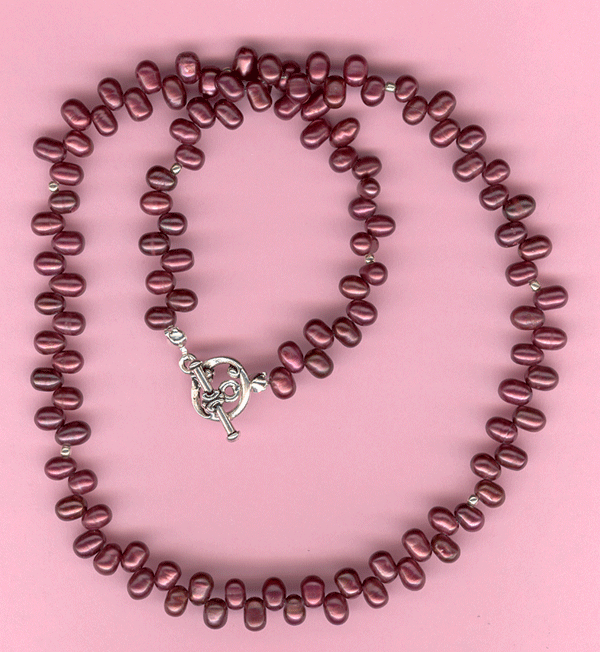 Bronze and Purple Pearl Necklace