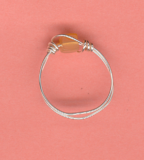 Square Carnelian Stone Ring